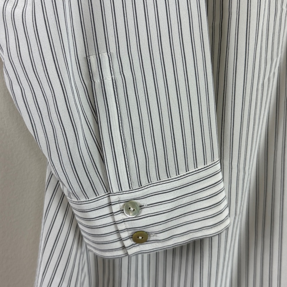 Eileen Fisher White Pinstripe Blouse - Picture 5 of 8